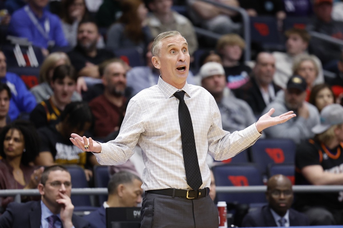 Arizona State Sun Devils head coach Bobby Hurley reacts to a call in the first half against the Nevada Wolf Pack at UD Arena.